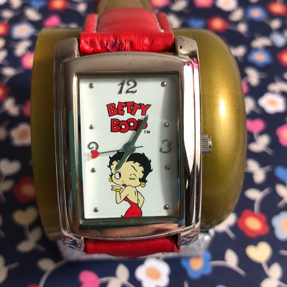 Betty Boop Watch Adjustable Red Band Working